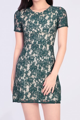 Rosalie Lace Dress in Forest Green (MY)