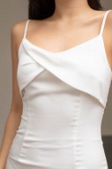 Korane V-Neck Twist Dress in White