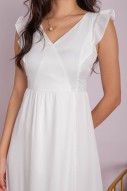 Shalia Ruffle Wrap Dress in White