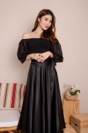 Benna Wrap Midi Skirt in Black