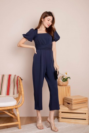 Dillys Tie-Back Jumpsuit in Navy