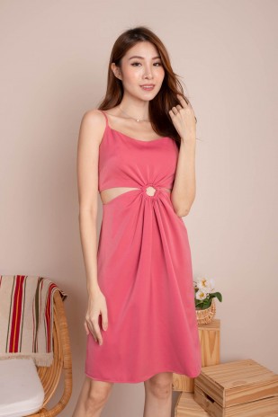 Kerena Ring Cut-Out Dress in Pink