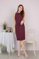 RESTOCK: Bhiya Racer Work Dress in Wine