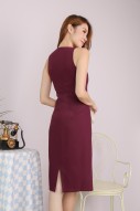 RESTOCK: Bhiya Racer Work Dress in Wine