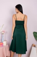Fedora Bustier Midi Dress in Emerald