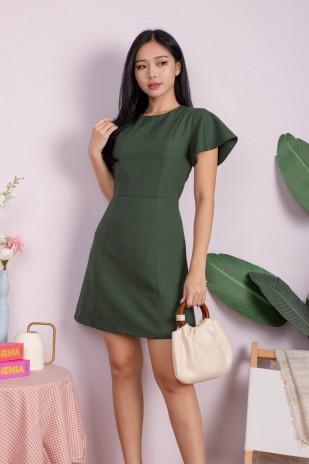 Vielle Sparkle A-Line Dress in Seaweed