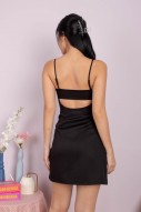 Peralyn Back Cut-Out Dress in Black
