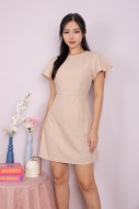 Vielle Sparkle A-Line Dress in Sand