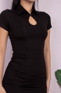 Dianne Keyhole Collar Dress in Black