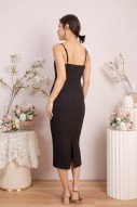 Alliyah Front Cut-Out Dress in Black
