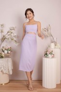 Alliyah Front Cut-Out Dress in Lilac