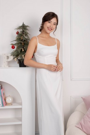 Givonne Smock Maxi Dress in White