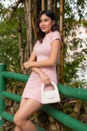 Solare Ribbed Cheongsam in Pink