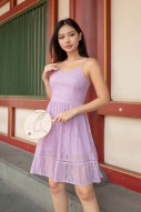 Velda Laced Flare Dress in Lilac