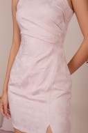 Haspel Embossed Ruched Dress in Pink
