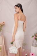 Glorianne Textured Bustier Dress in Cream