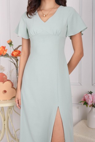 RESTOCK3: Zoen Slit Dress in Mint