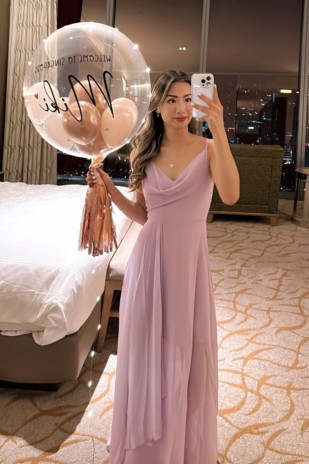 RESTOCK4: Zoie Cowl Maxi Dress in Lavender