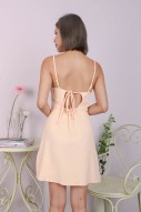 Delphie Tie-Back Mini Dress in Apricot