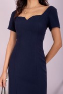 Fiora Notched Dress in Navy