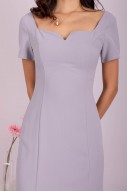 Fiora Notched Dress in Ice Lavender