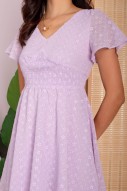 Ellith Embroidery Flutter Dress in Lilac