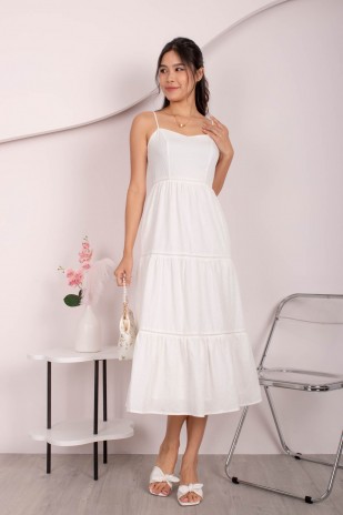 Syndra Tiered Maxi Dress in White