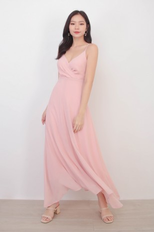 RESTOCK10: Yasmin Wrap Maxi Dress in Pink