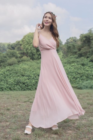 RESTOCK6: Yasmin Wrap Maxi Dress in Pink