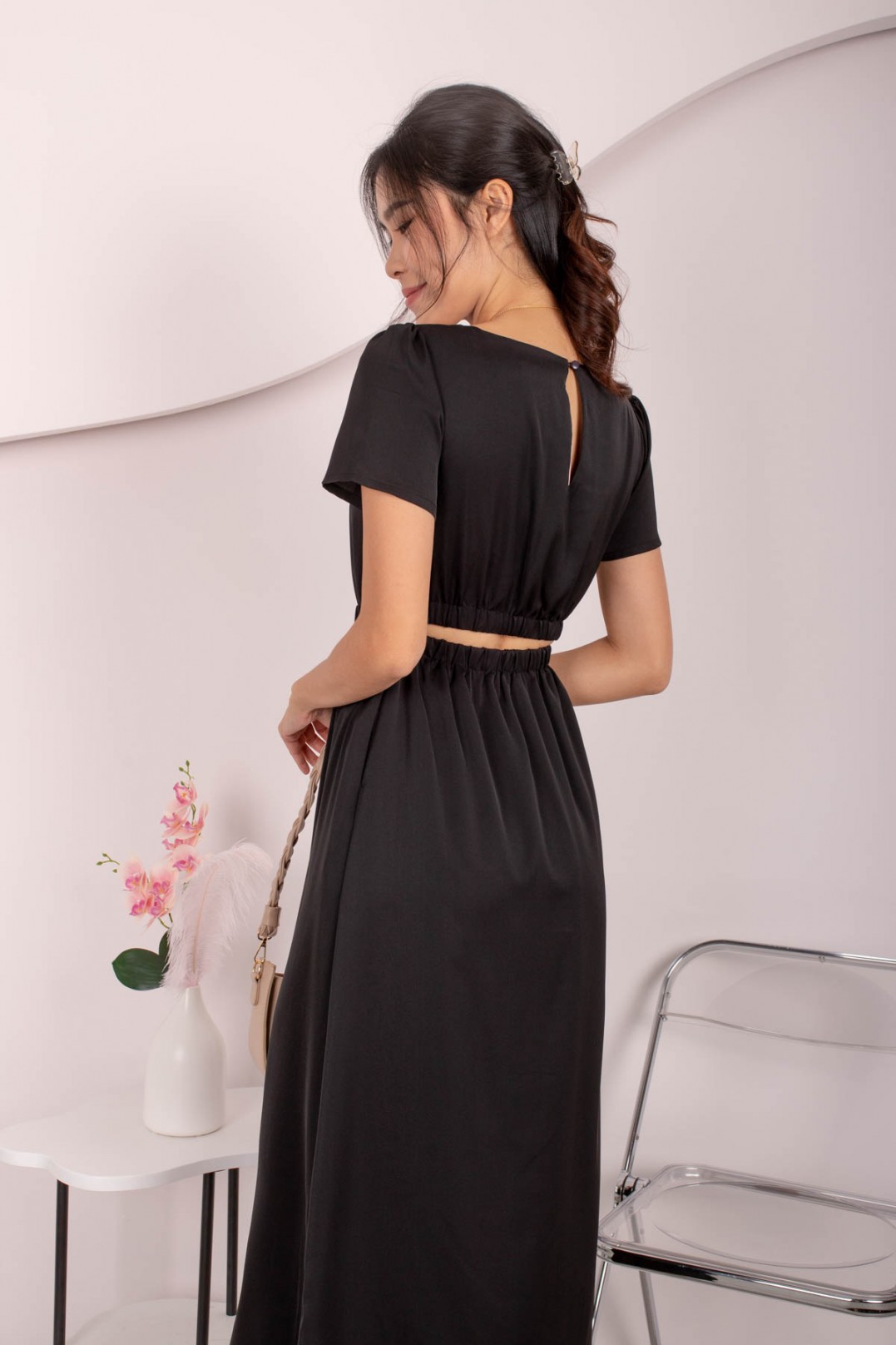 Black Midi Dress - Jersey Knit Midi Dress - Cutout Bodycon Dress - Lulus