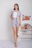 Kemper Side Button Shorts in Lilac