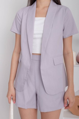 Kester Short-Sleeved Blazer in Lilac