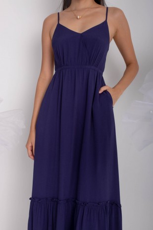 Dachelle Back Cut-Out Maxi in Navy