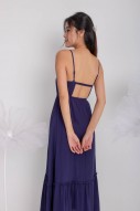 Dachelle Back Cut-Out Maxi in Navy