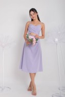 Clovie Crossover Cut-Out Dress in Lilac