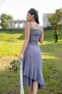 RESTOCK: Wyna Asymmetric Midi Dress in Blue