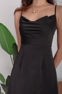 Ambrose Cowl-Neck Maxi Dress in Black