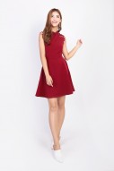 Min Crochet Dress in Wine Red (MY)