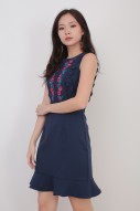 Ruby Embroidered Dress in Navy (MY)