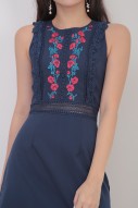 Ruby Embroidered Dress in Navy (MY)