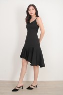 Aaralyn Flutter Dress in Black (MY)