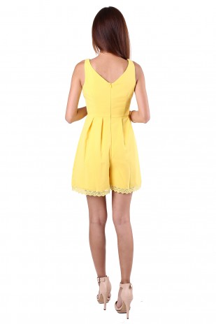 Tiany Lace Playsuit in Yellow (MY)