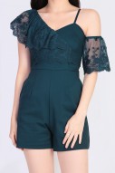 Tiara Lace Romper in Forest Green (MY)