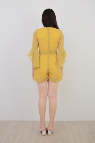 Kristen Dotted Romper in Yellow (MY)