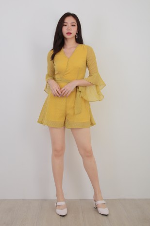 Kristen Dotted Romper in Yellow (MY)