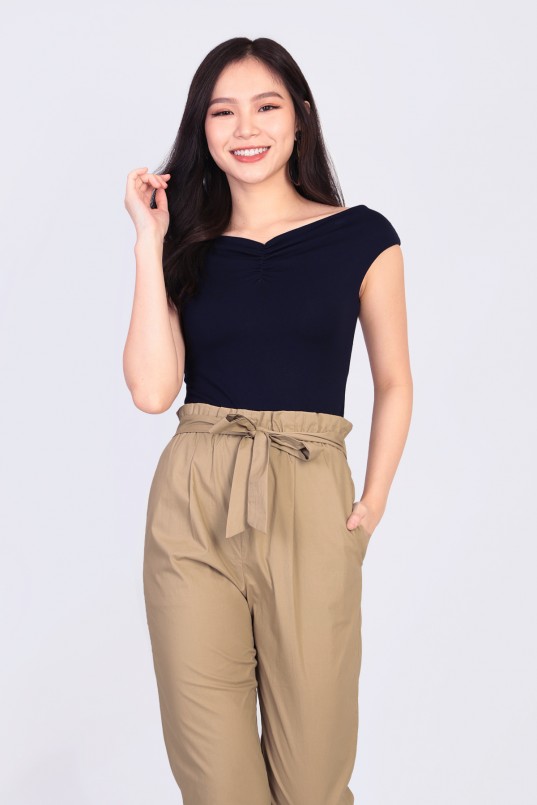 Khaki hot sale paperbag pants