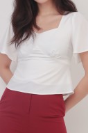 Florence Flutter Top in White (MY)