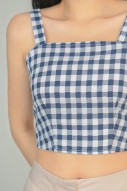 Tamesis Checkered Top in Navy (MY)