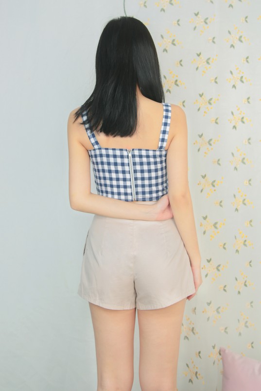 Tamesis Checkered Top in Navy (MY)