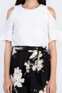 Shaine Eyelet Cutout Top in White (MY)